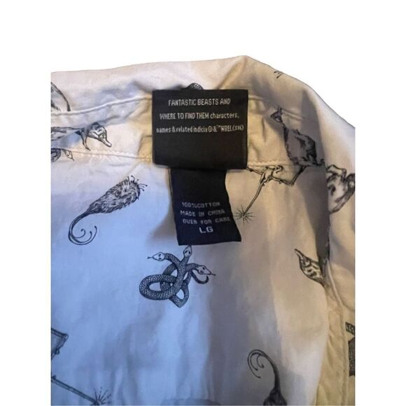 Fantastic Beasts by Hot Topic Mens White Casual Button Front Shirt Size Large - Picture 6 of 16